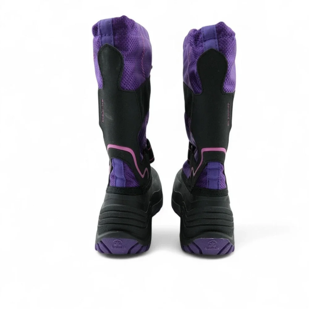 Kamik Waterbug 5 Boots Girls 6 Purple Black Waterproof‎ Winter Insulated Snow